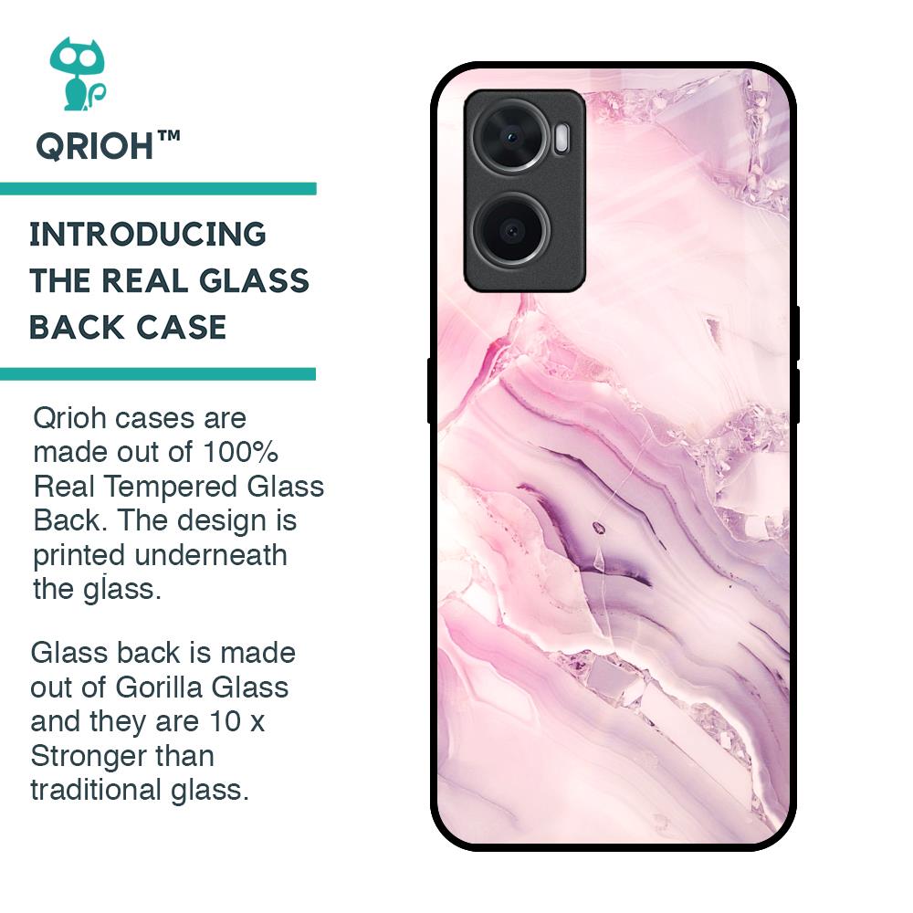 Diamond Pink Gradient Glass Case For Oppo A76