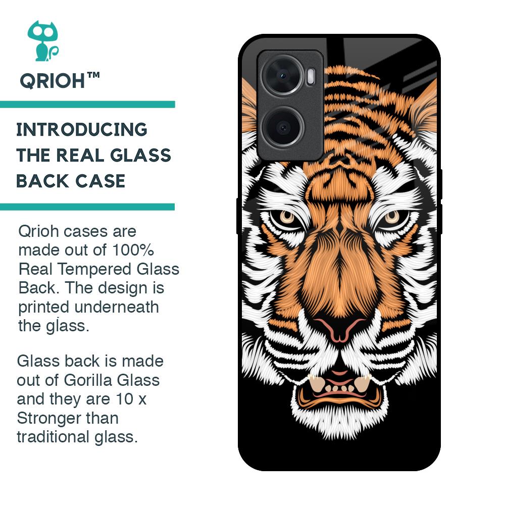 Angry Tiger Glass Case For Oppo A76