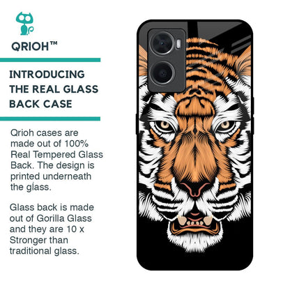 Angry Tiger Glass Case For Oppo A76