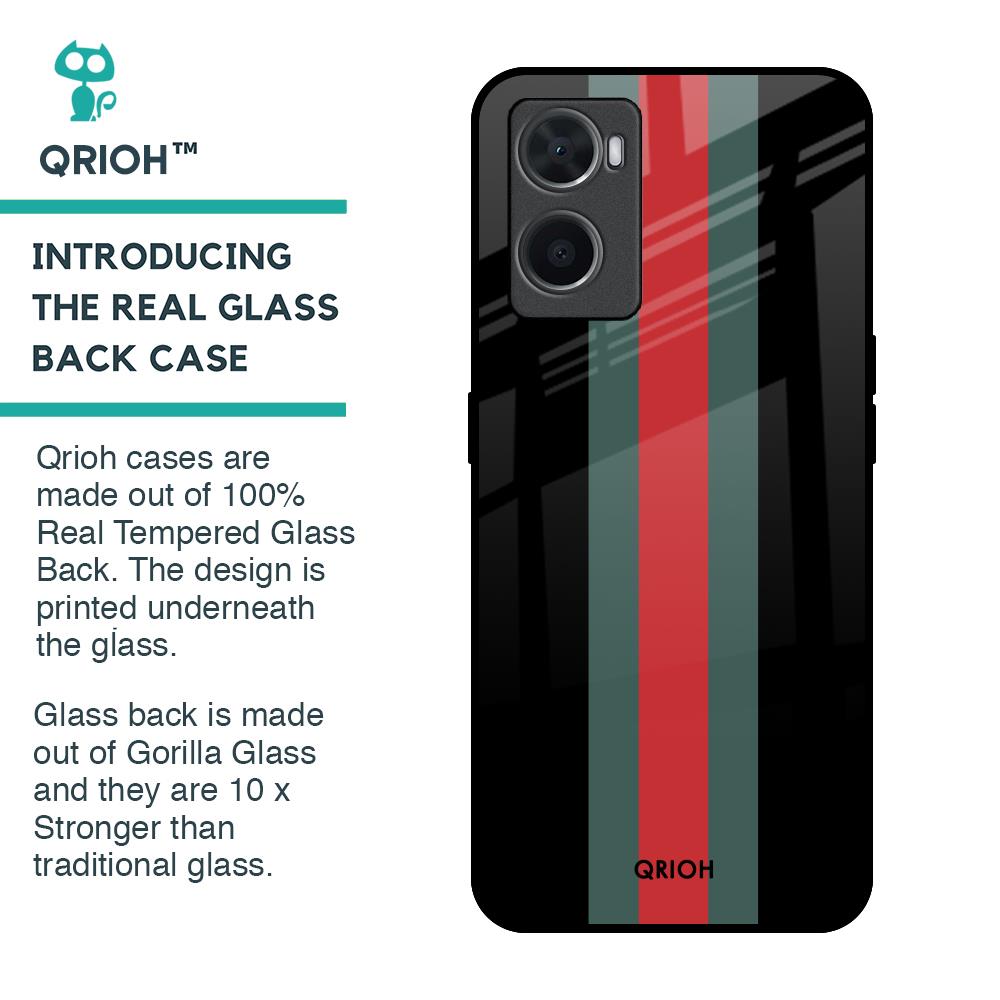 Vertical Stripes Glass Case for Oppo A76