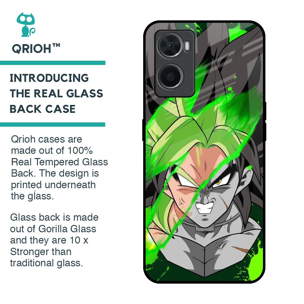 Anime Green Splash Glass Case for Oppo A76