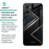 Sleek Golden & Navy Glass Case for Oppo A76