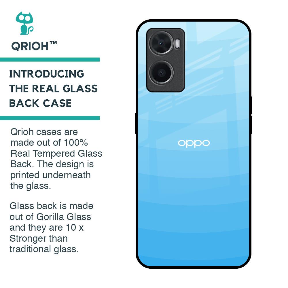 Wavy Blue Pattern Glass Case for Oppo A76