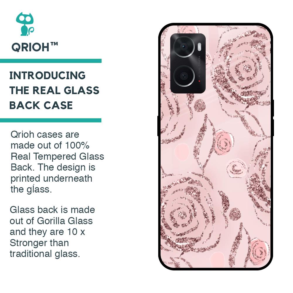 Shimmer Roses Glass case for Oppo A76