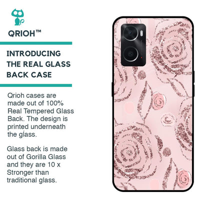 Shimmer Roses Glass case for Oppo A76