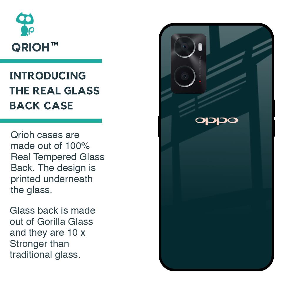 Hunter Green Glass Case For Oppo A76