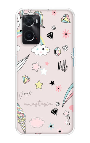 Unicorn Doodle Oppo A76 Back Cover
