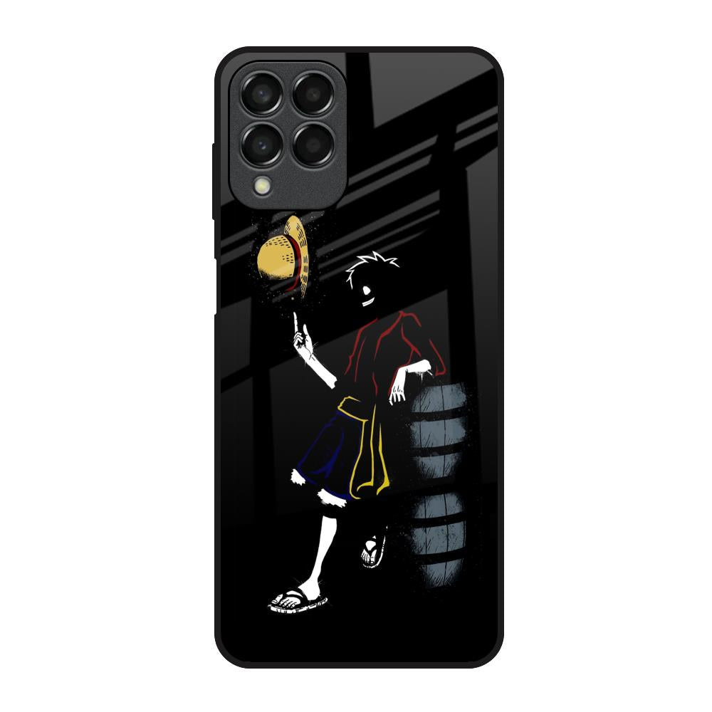 Luffy Line Art Samsung Galaxy M33 5G Glass Back Cover Online