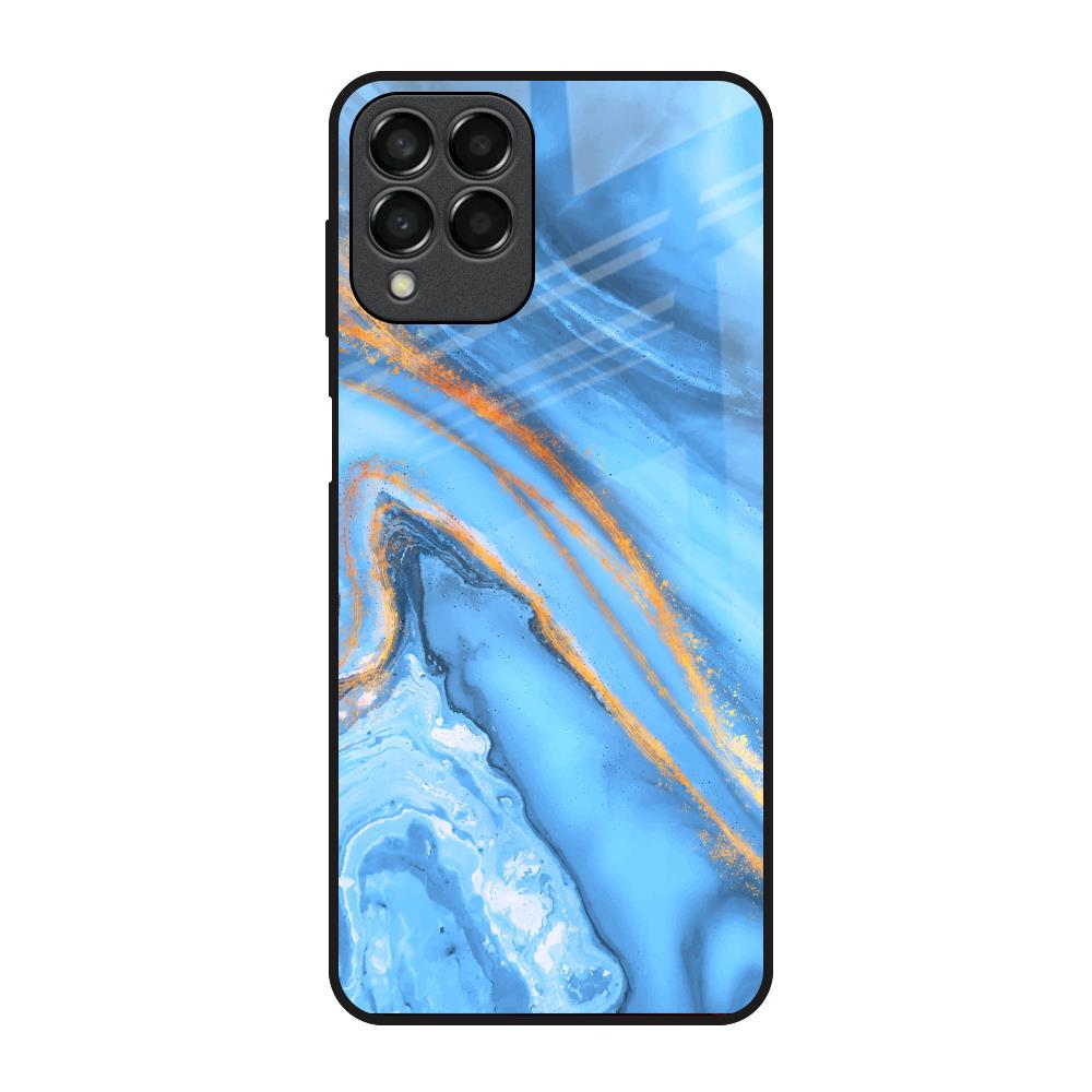 Vibrant Blue Marble Samsung Galaxy M33 5G Glass Back Cover Online