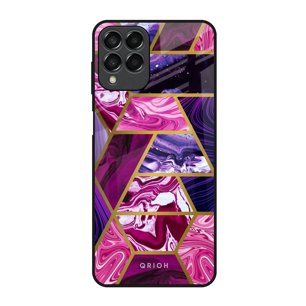 Electroplated Geometric Marble Samsung Galaxy M33 5G Glass Back Cover Online