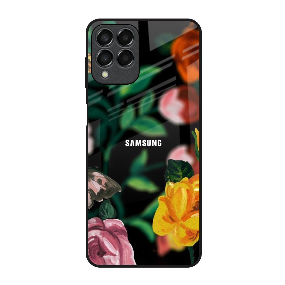 Flowers & Butterfly Samsung Galaxy M33 5G Glass Back Cover Online