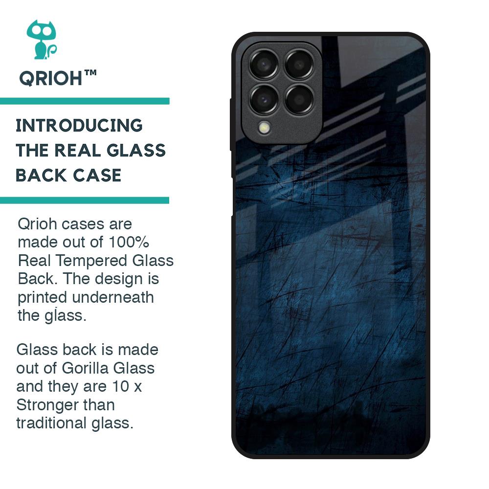 Dark Blue Grunge Glass Case for Samsung Galaxy M33 5G