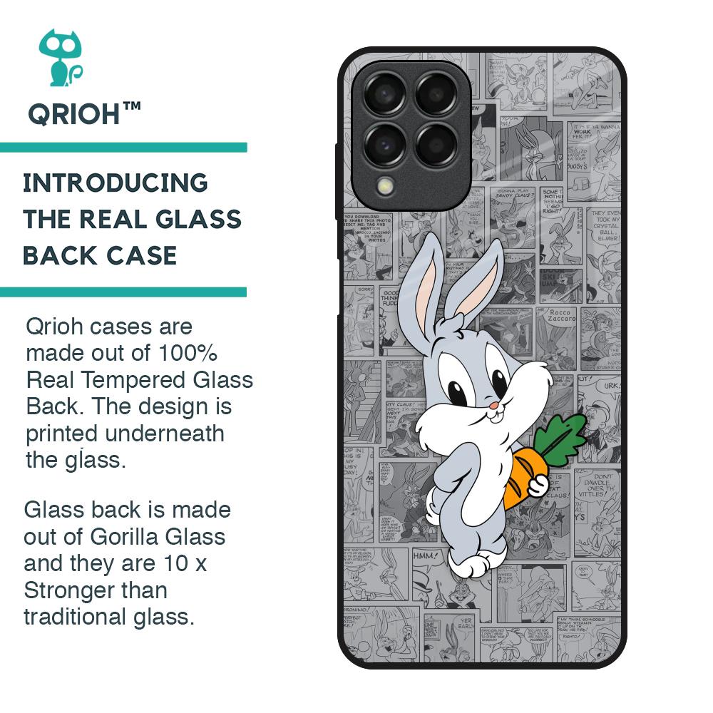 Cute Baby Bunny Glass Case for Samsung Galaxy M33 5G