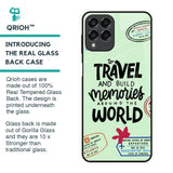 Travel Stamps Glass Case for Samsung Galaxy M33 5G