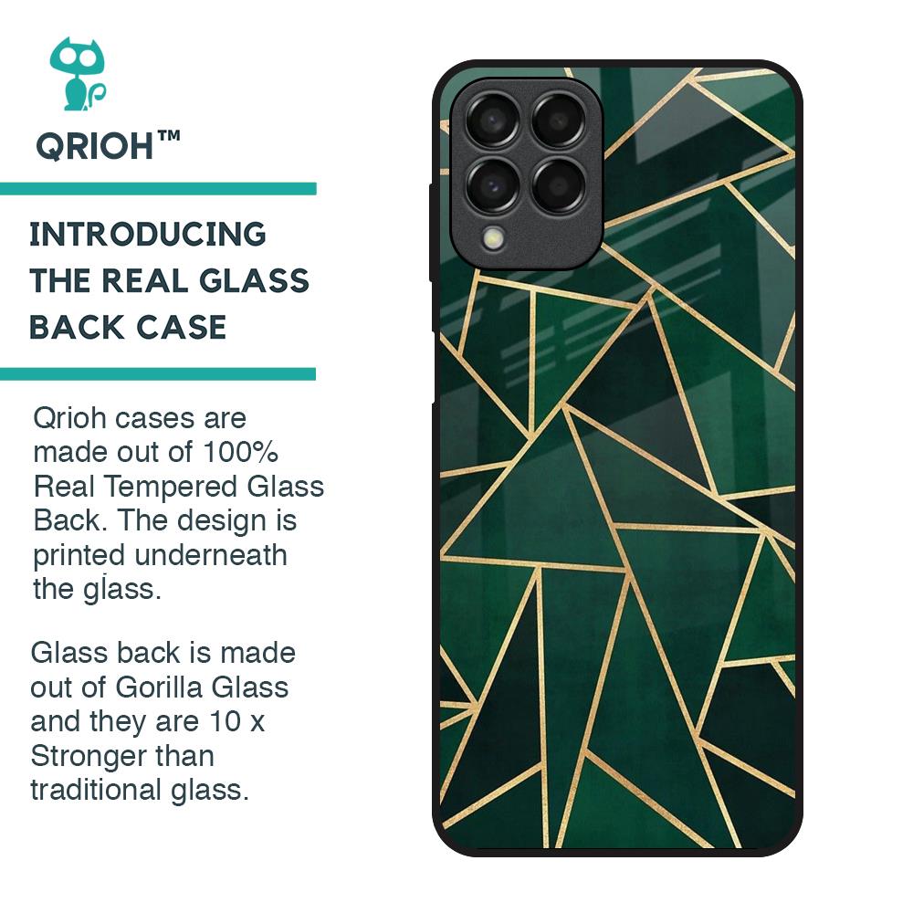 Abstract Green Glass Case For Samsung Galaxy M33 5G