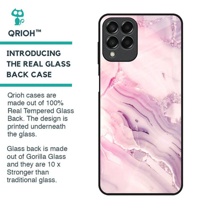 Diamond Pink Gradient Glass Case For Samsung Galaxy M33 5G