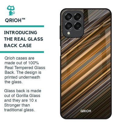 Diagonal Slash Pattern Glass Case for Samsung Galaxy M33 5G