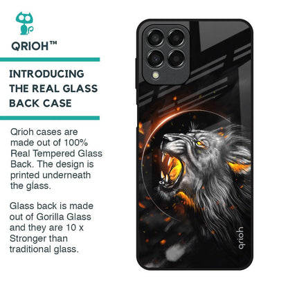 Aggressive Lion Glass Case for Samsung Galaxy M33 5G