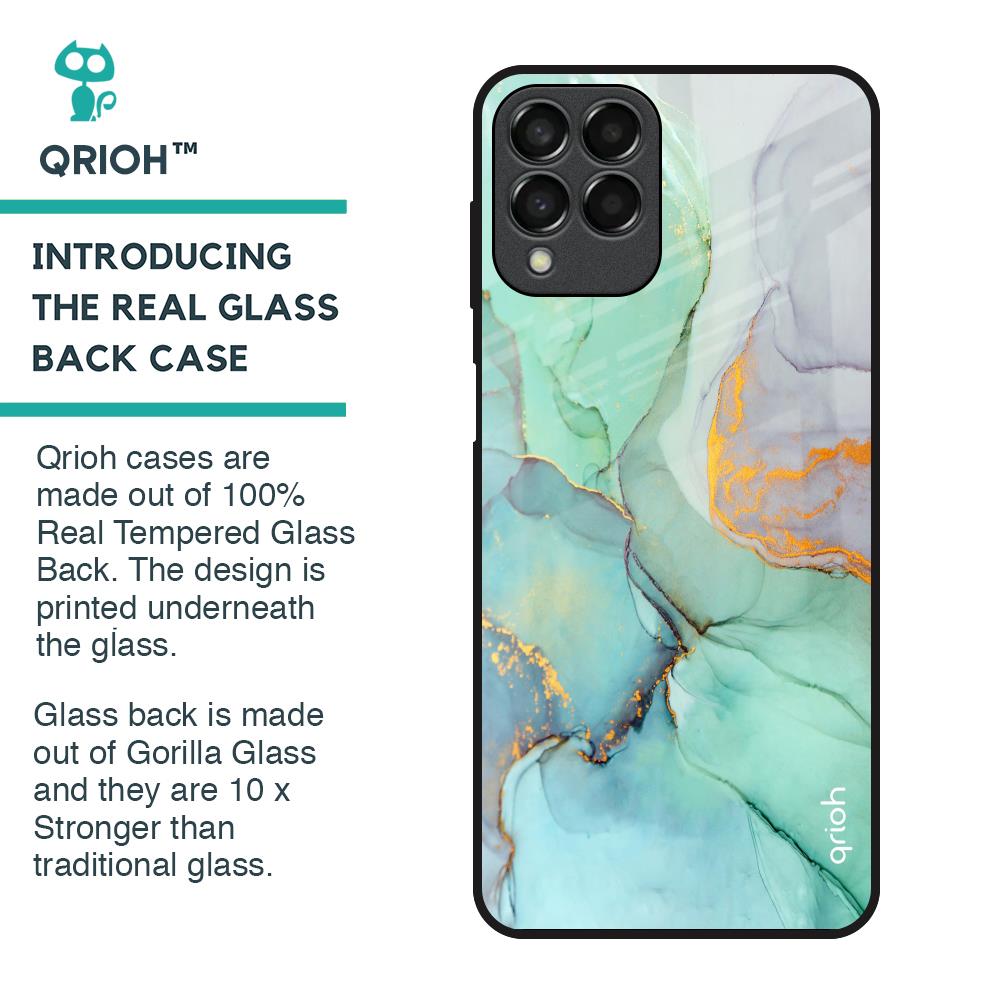 Green Marble Glass Case for Samsung Galaxy M33 5G