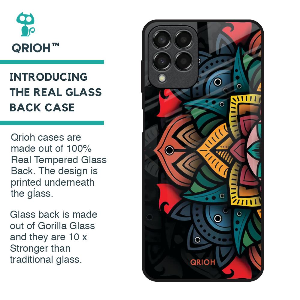Retro Gorgeous Flower Glass Case for Samsung Galaxy M33 5G