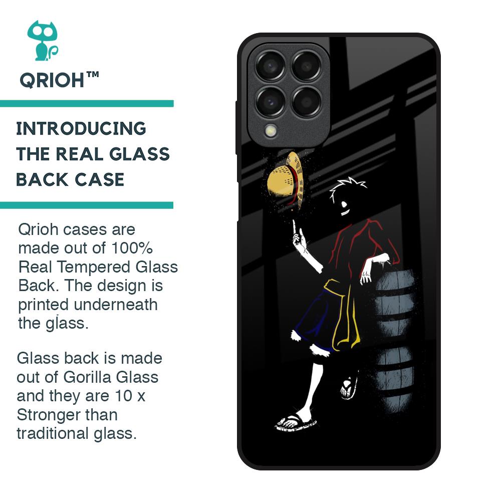 Luffy Line Art Glass Case for Samsung Galaxy M33 5G