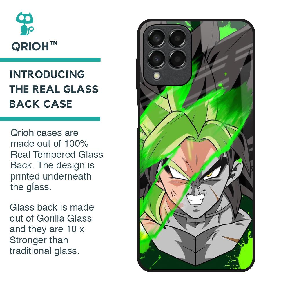 Anime Green Splash Glass Case for Samsung Galaxy M33 5G