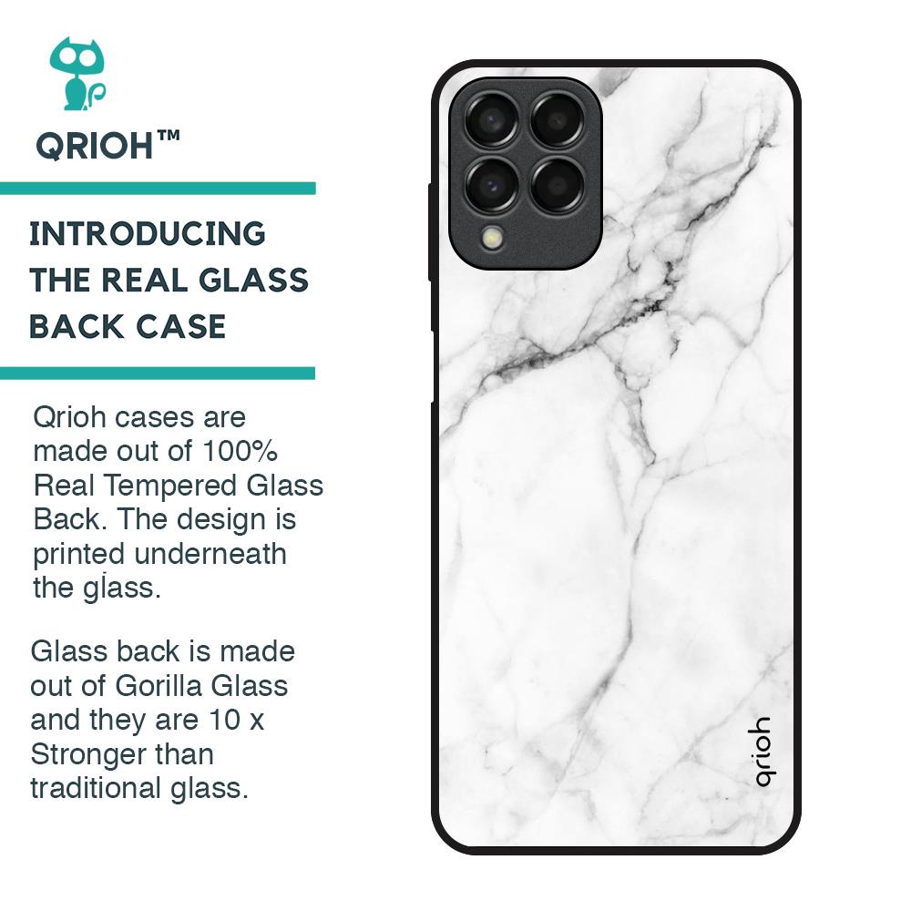 Modern White Marble Glass Case for Samsung Galaxy M33 5G