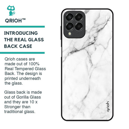Modern White Marble Glass Case for Samsung Galaxy M33 5G