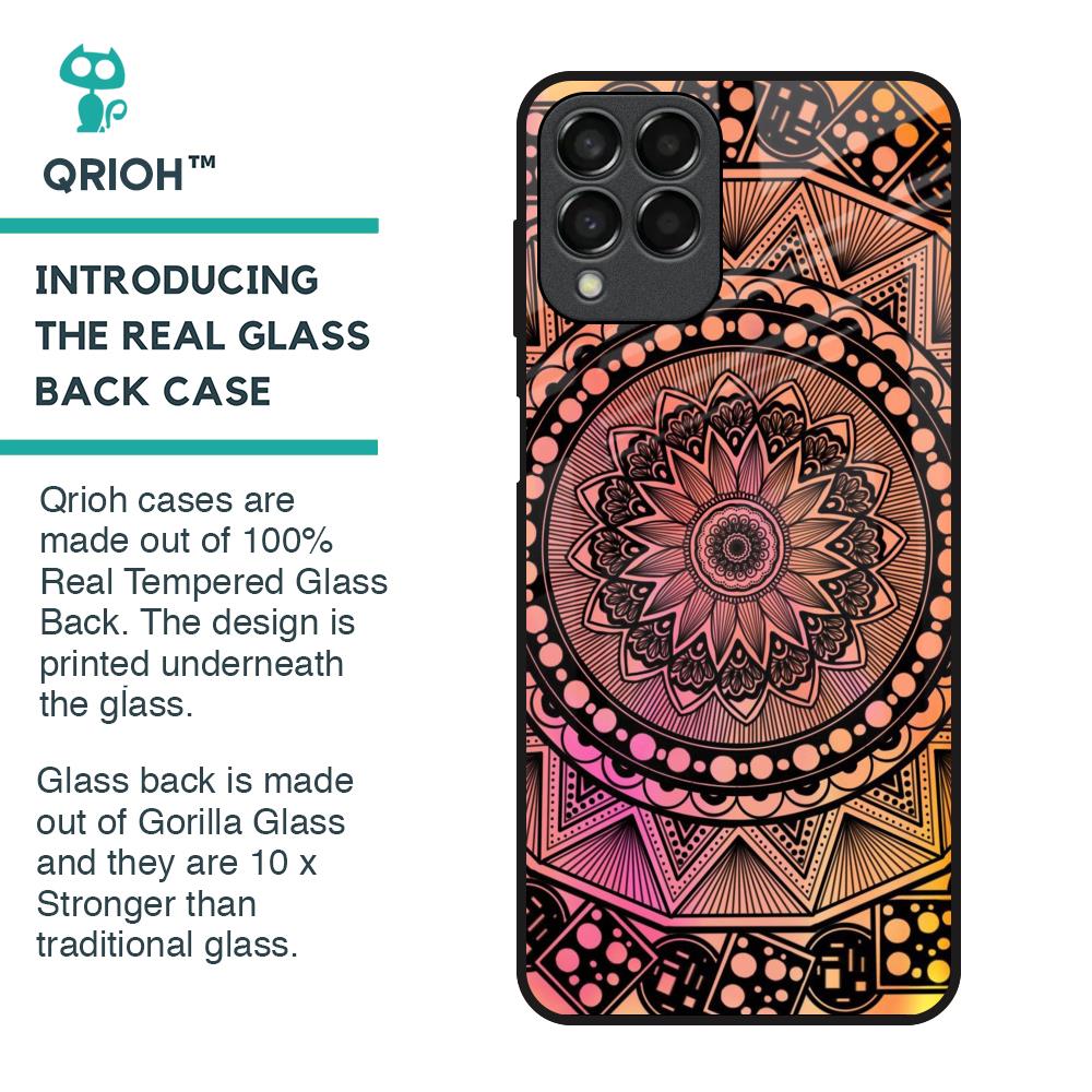 Floral Mandala Glass Case for Samsung Galaxy M33 5G