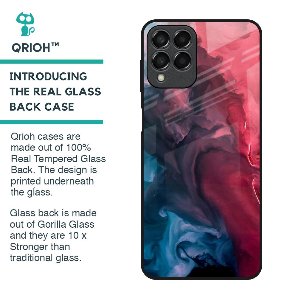 Blue & Red Smoke Glass Case for Samsung Galaxy M33 5G