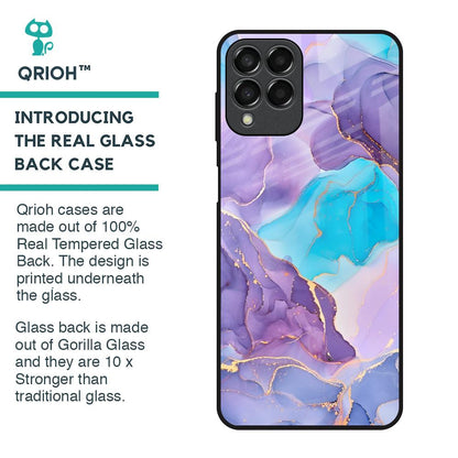 Alcohol ink Marble Glass Case for Samsung Galaxy M33 5G