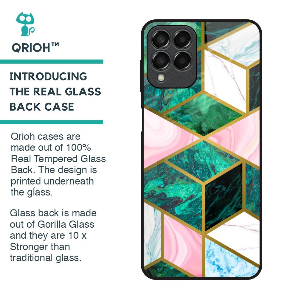 Seamless Green Marble Glass Case for Samsung Galaxy M33 5G