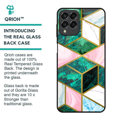 Seamless Green Marble Glass Case for Samsung Galaxy M33 5G