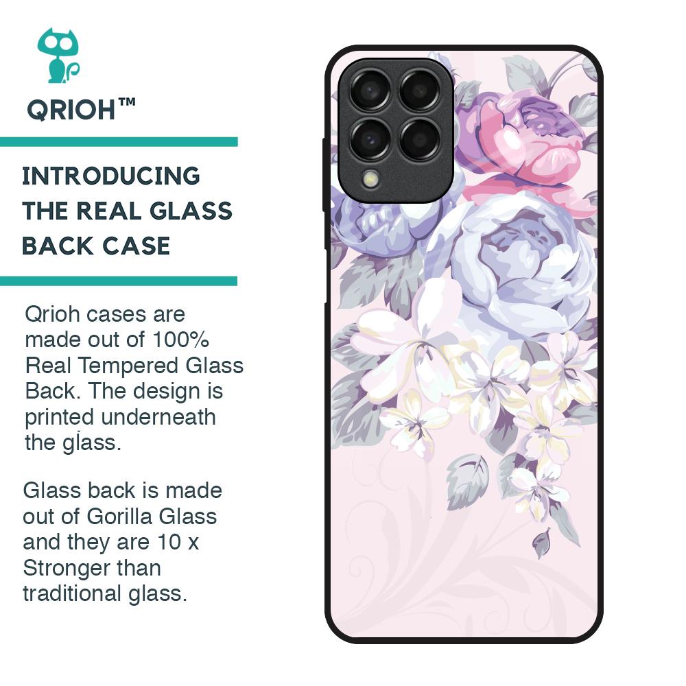 Elegant Floral Glass Case for Samsung Galaxy M33 5G