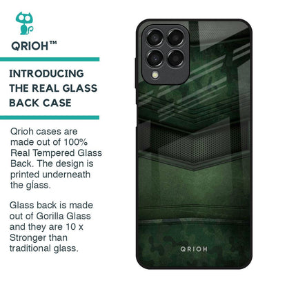 Green Leather Glass Case for Samsung Galaxy M33 5G