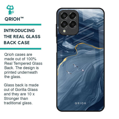 Deep Ocean Marble Glass Case for Samsung Galaxy M33 5G