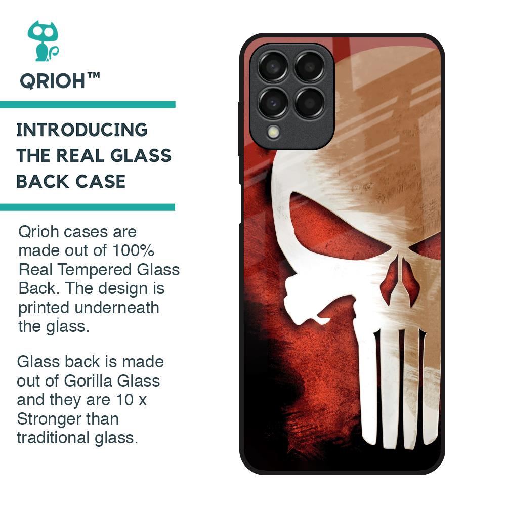 Red Skull Glass Case for Samsung Galaxy M33 5G