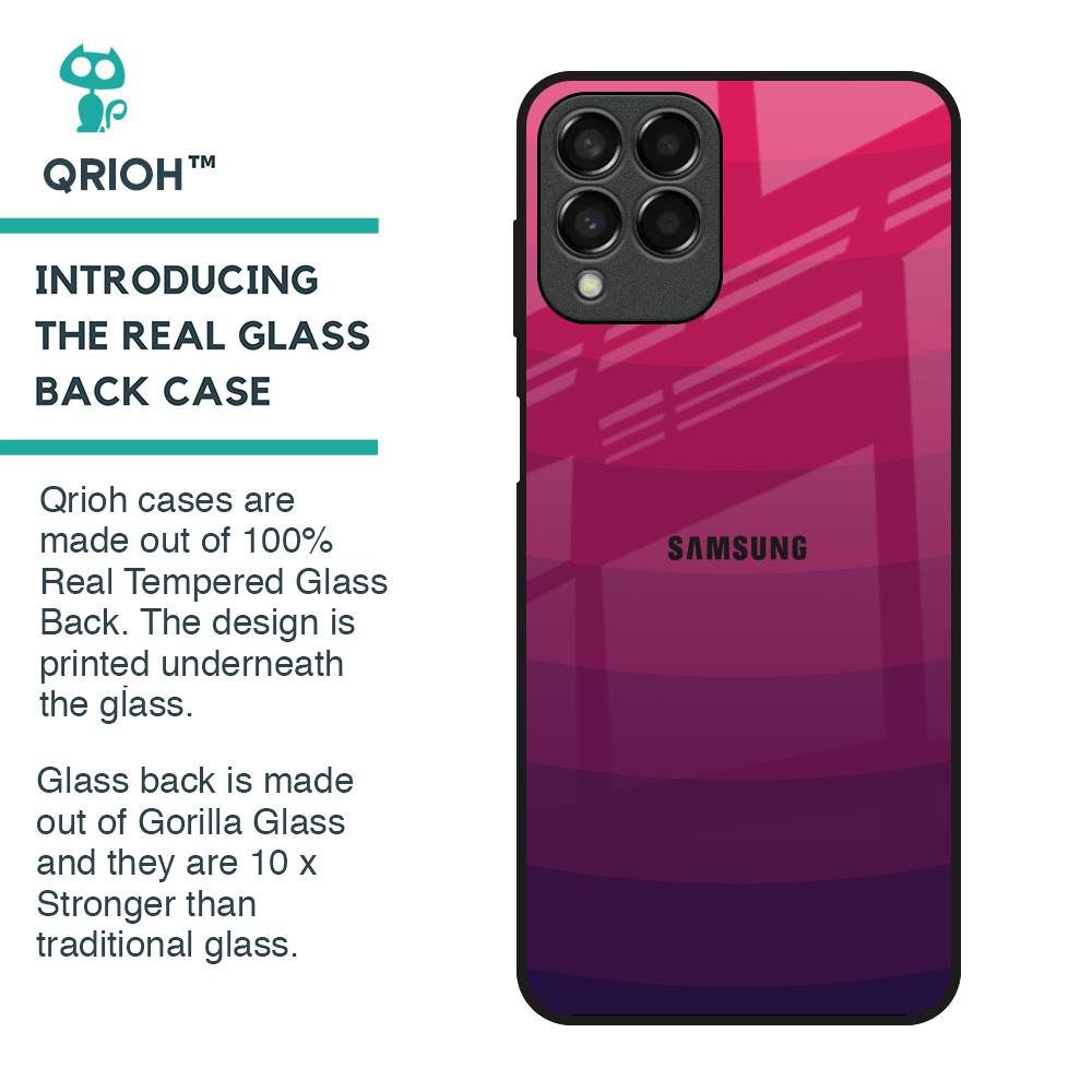 Wavy Pink Pattern Glass Case for Samsung Galaxy M33 5G