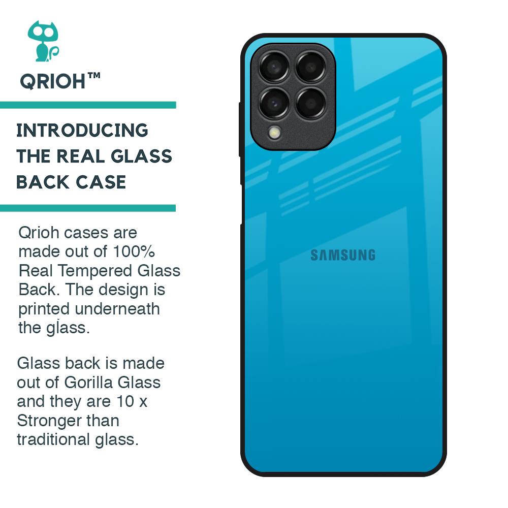 Blue Aqua Glass Case for Samsung Galaxy M33 5G