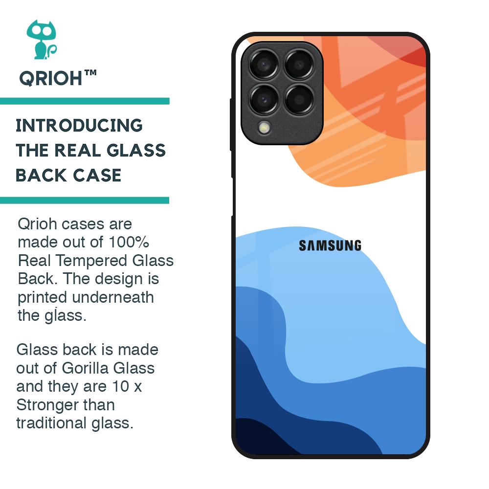 Wavy Color Pattern Glass Case for Samsung Galaxy M33 5G