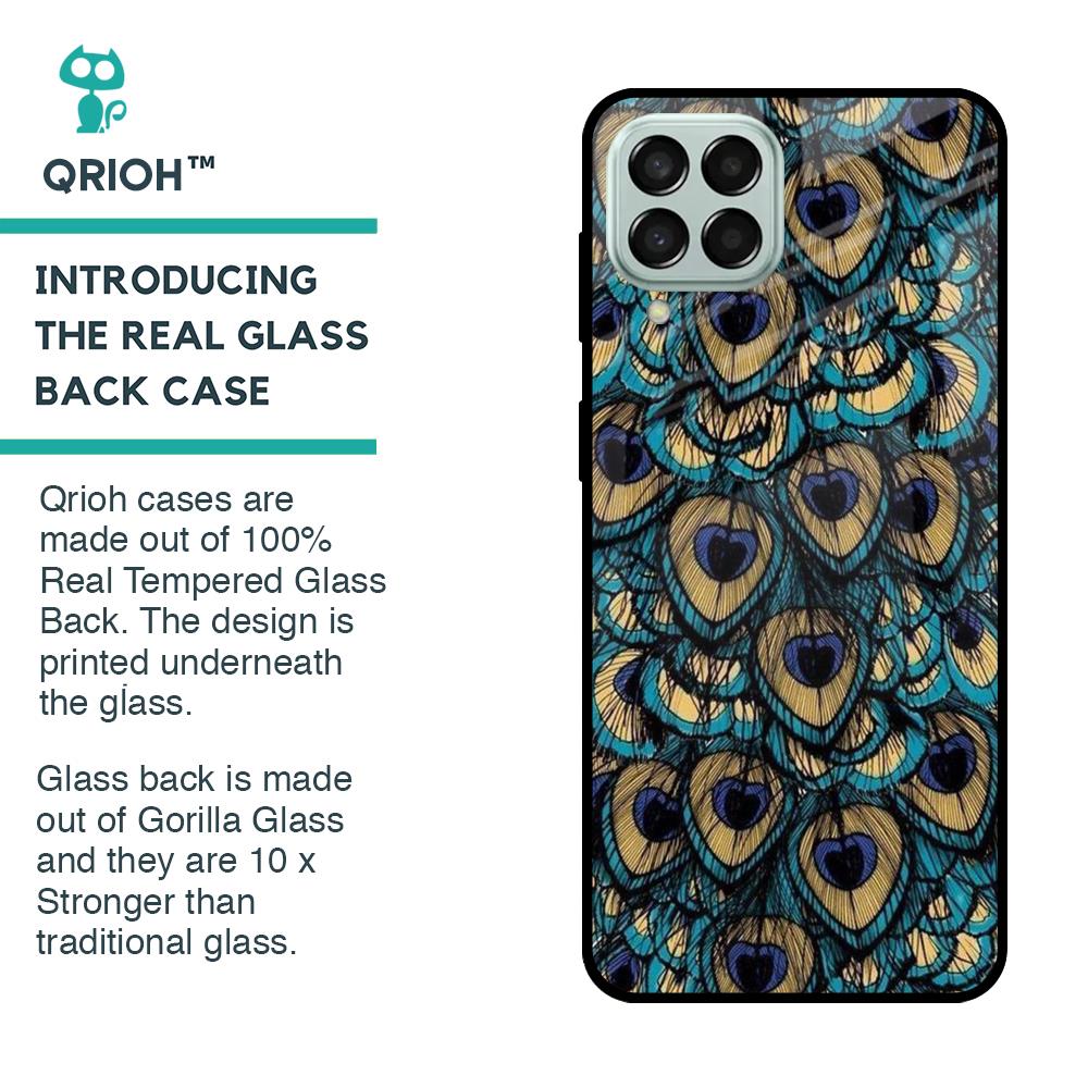 Peacock Feathers Glass case for Samsung Galaxy M33 5G