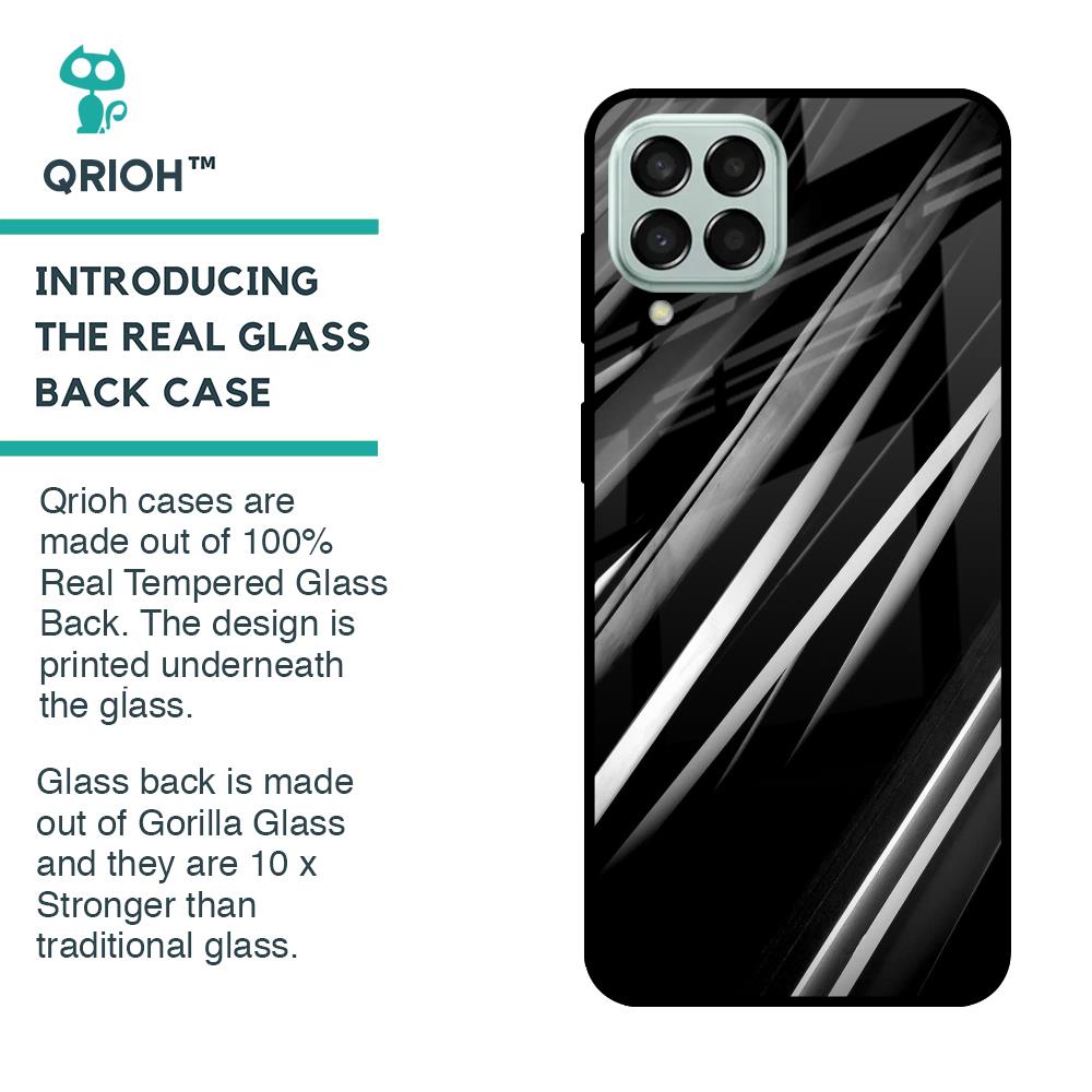 Black & Grey Gradient Glass Case For Samsung Galaxy M33 5G