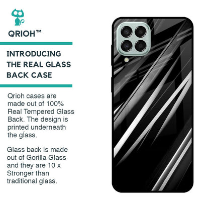 Black & Grey Gradient Glass Case For Samsung Galaxy M33 5G