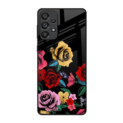 Floral Decorative Samsung Galaxy A73 5G Glass Back Cover Online