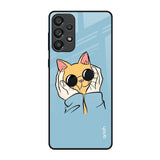 Adorable Cute Kitty Samsung Galaxy A73 5G Glass Back Cover Online