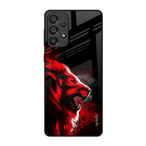 Red Angry Lion Samsung Galaxy A73 5G Glass Back Cover Online