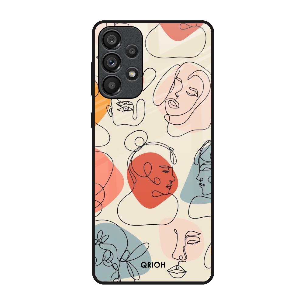 Abstract Faces Samsung Galaxy A73 5G Glass Back Cover Online