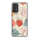 Abstract Faces Samsung Galaxy A73 5G Glass Back Cover Online