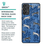 Blue Cheetah Glass Case for Samsung Galaxy A73 5G