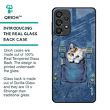 Kitty In Pocket Glass Case For Samsung Galaxy A73 5G